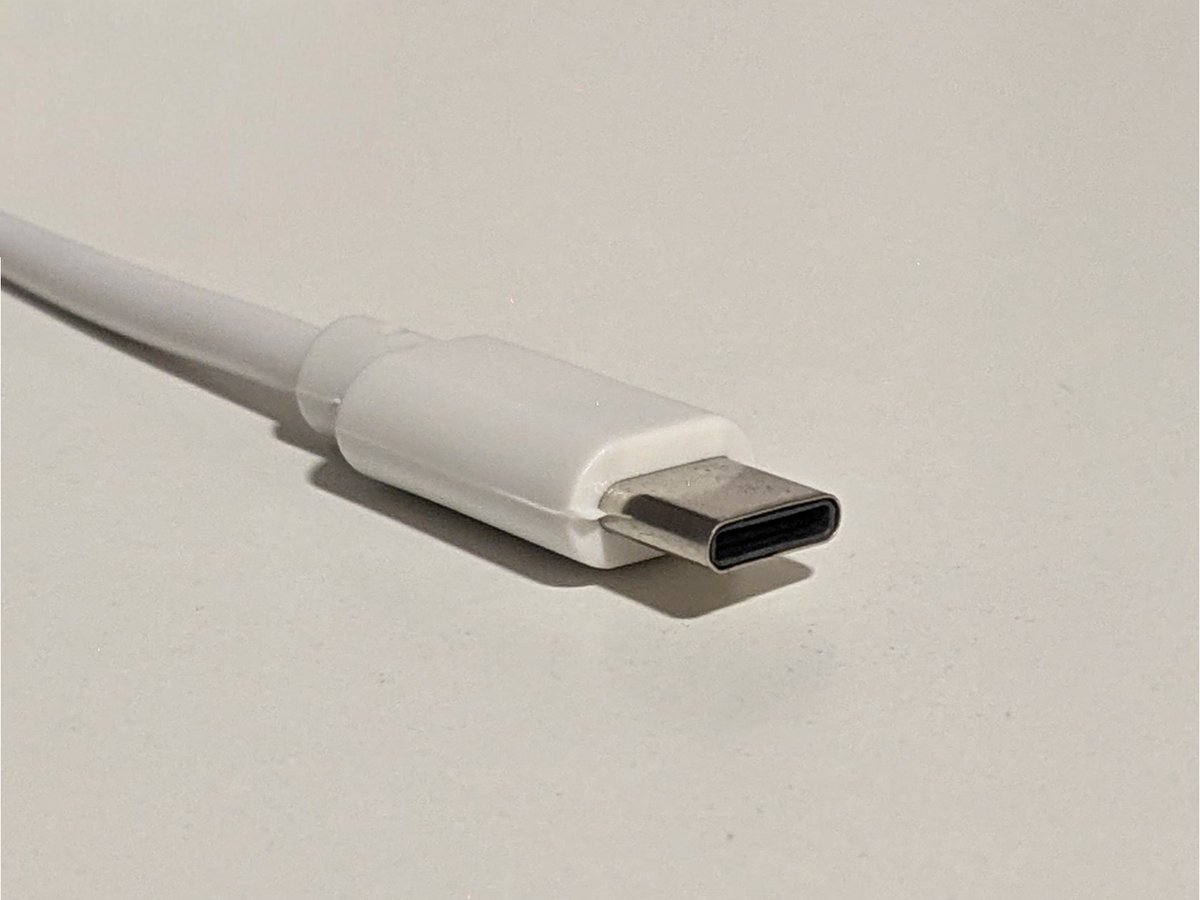 A small oval USB-C connector